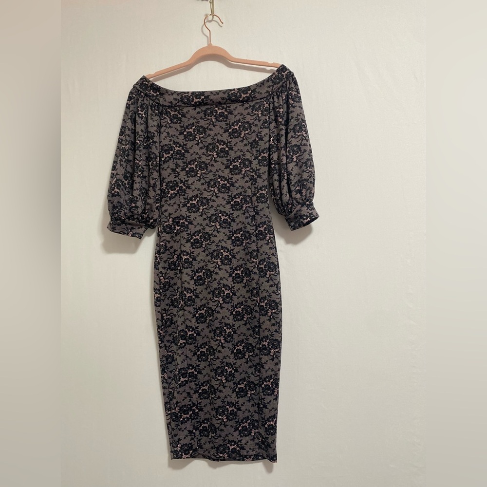 Symphony Black Floral Long Sleeve Dress